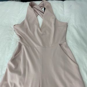 Blush pink cross back jumpsuit
